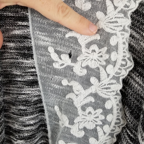 OLIVIA SKY | lace trimmed open cardigan - Picture 4 of 5